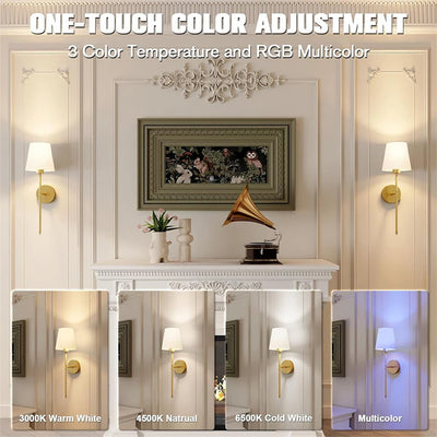 Wireless Wall Sconce with Remote (2 Pack)