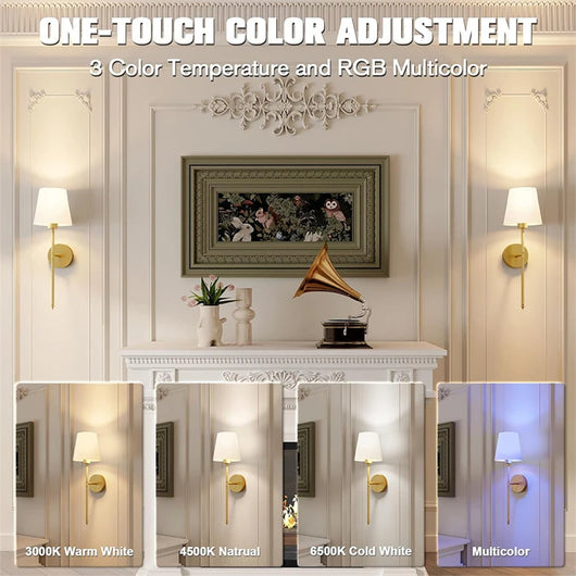 Wireless Wall Sconce with Remote (2 Pack)